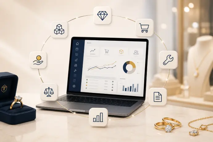 Software ERP para joyerías con TPV, inventario y ecommerce integrado